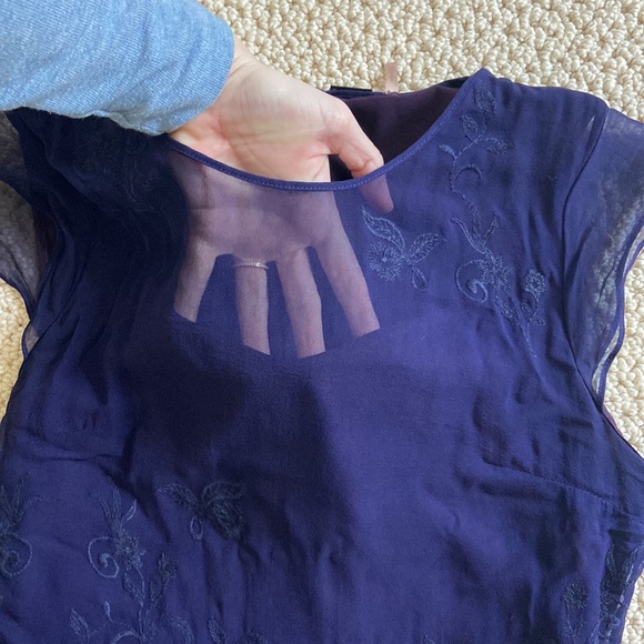 Elie Tahari Royal Purple Lace Sheer Dress - Picture 9 of 11